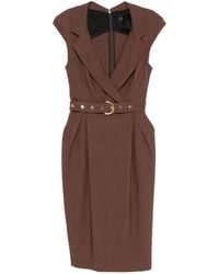 Pinko - Midi Dress With Belt - Lyst
