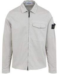Stone Island - Cotton Satin Shirt - Lyst