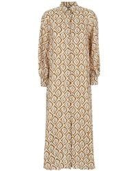 Max Mara - Printed Silk Maxi Dress - Lyst
