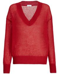 Brunello Cucinelli - Wool V-Necked Jumper - Lyst
