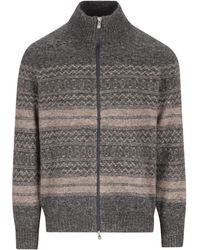Brunello Cucinelli - Wool Zipped Cardigan - Lyst