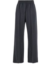 Brunello Cucinelli - Wool Wide-Leg Trousers - Lyst