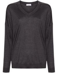 Brunello Cucinelli - Cashmere And Silk Blend V-necked Sweater - Lyst