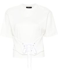 Mugler - Corseted Cotton T-shirt - Women's - Polyamide/cotton/elastane - Lyst
