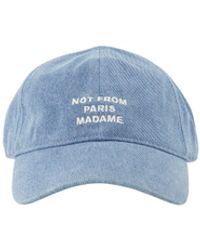 Drole de Monsieur - Casquette Slogan-Embroidered Denim Cap - Lyst