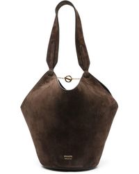 KHAITE - Lotus Mini Leather Bucket Bag - Lyst
