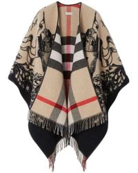 Burberry - Wool Poncho - Lyst
