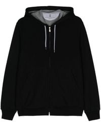Brunello Cucinelli - Cotton Blend Zipped Hoodie - Lyst