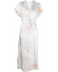 Alysi Printed V Neck Long Dress - Multicolour