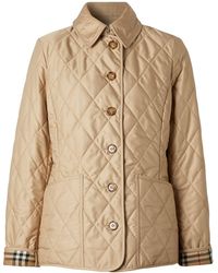 Burberry Diamond Quilted Thermoregulated Jacket - Natural