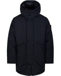 Stone Island - Padded Casual Jacket With High Collar And Hood - Lyst