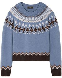 Alanui - Geometric Pattern Wool Crewneck Sweater - Lyst