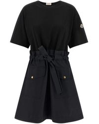 Moncler - Cotton Blend Short Dress - Lyst