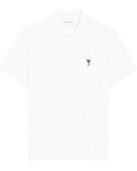 Ami Paris - De Coeur Organic Cotton Polo Shirt - Lyst