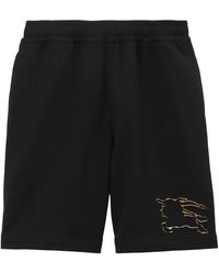 Burberry - Ekd-motif Cotton Shorts - Lyst