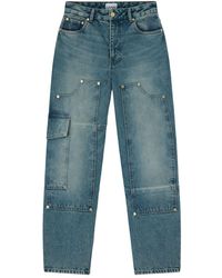 Ganni - Straight Mid Rise Jeans - Lyst