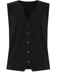Homme Plissé Issey Miyake - Pleated V-Necked Vest - Lyst