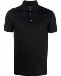 Emporio Armani - Logo Cotton Blend Polo Shirt - Lyst