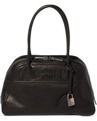 Miu Miu - Vivant Logo-Embossed Leather Tote Bag - Lyst