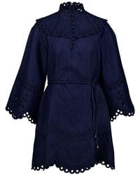 Zimmermann - Mahon Denim Mini Dress - Lyst