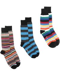 Paul Smith - Striped Ankle Socks (pack Of Three) - Lyst