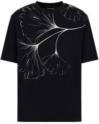 Emporio Armani - Printed Cotton T-shirt - Lyst