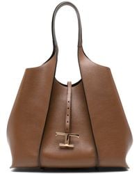 Tod's - T Timeless Medium Leather Tote Bag - Lyst
