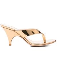 Gianvito Rossi - Sofia Leather Thong Sandals - Lyst