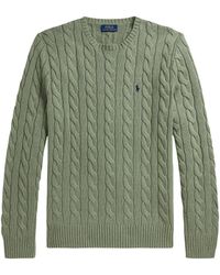 Polo Ralph Lauren - Cable Knit Sweater With Logo - Lyst