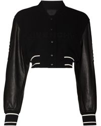 Givenchy - Cropped Wool Bomber Jacket - Women's - Cotton/leather/polyamide/viscosewool - Lyst