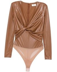 Elisabetta Franchi - Twist-Detail Long-Sleeve Bodysuit - Lyst