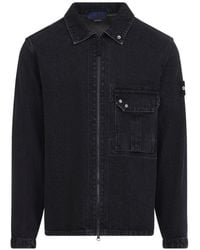 Stone Island - Denim Cotton Shirt - Lyst