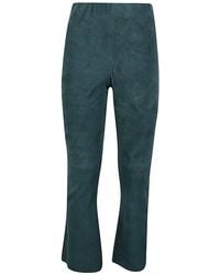 Via Masini 80 - Cropped Flared Suede Trousers - Lyst