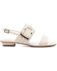 Roger Vivier - Metal Buckle Leather Sandals - Lyst