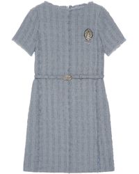 Gucci - Wool Tweed Mini Dress - Lyst