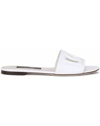Dolce & Gabbana - Dg Logo Leather Sandal - Lyst