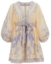 Zimmermann - Indra Linen Mini Dress - Lyst