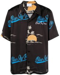 BLUE SKY INN - Camicia In Viscosa Con Logo - Lyst