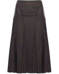Fendi - Ff Jacquard Silk Skirt - Lyst