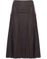 Fendi - Ff Jacquard Silk Skirt - Lyst