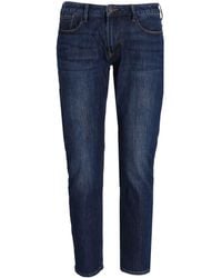 Emporio Armani - Jeans slim con effetto schiarito - Lyst