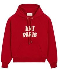 Ami Paris - Logo Cotton Hoodie - Lyst