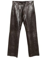 Emporio Armani - Leather Trousers - Lyst