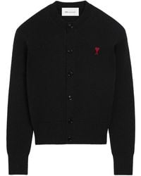 Ami Paris - Ami De Coeur Wool Cardigan - Lyst