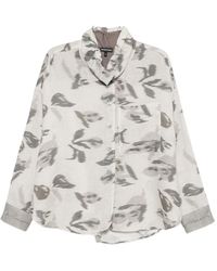 Emporio Armani - Printed Linen Shirt - Lyst