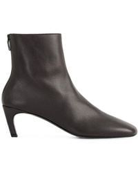 TOTEME - Leather Heel Ankle Boots - Lyst