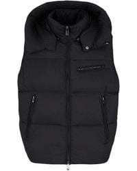 Emporio Armani - Hooded Quilted Down Vest - Lyst