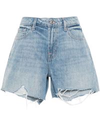 7 For All Mankind - Distressed Denim Shorts - Lyst