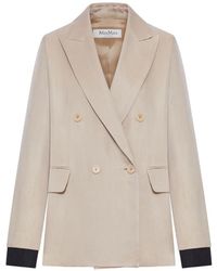 Max Mara - Silk Double-Breasted Jacket - Lyst