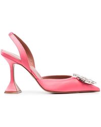 amina muaddi satin pumps
